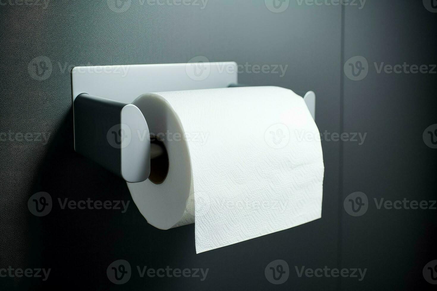 Toilette Papier Halter Toilette. generieren ai foto