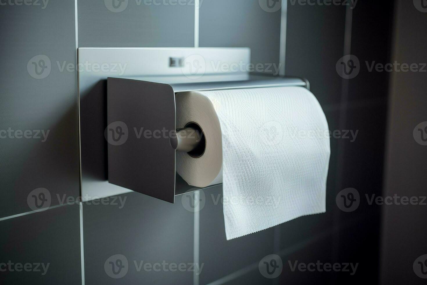 Toilette Papier Halter Mauer. generieren ai foto