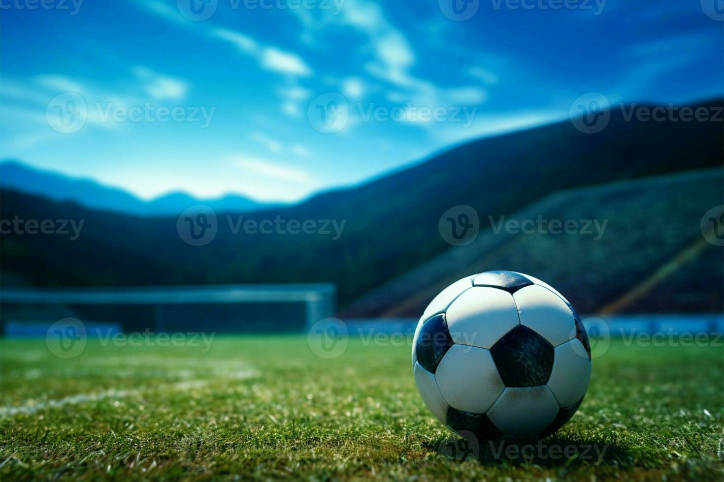 spielerisch Ball Spiel, beschwingt Feld Gastgeber Ball Aktion auf Gras ai generiert foto