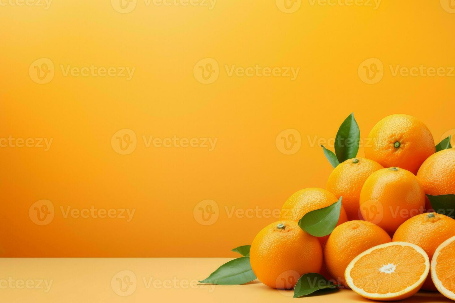 Orange Obst Banner. generieren ai foto