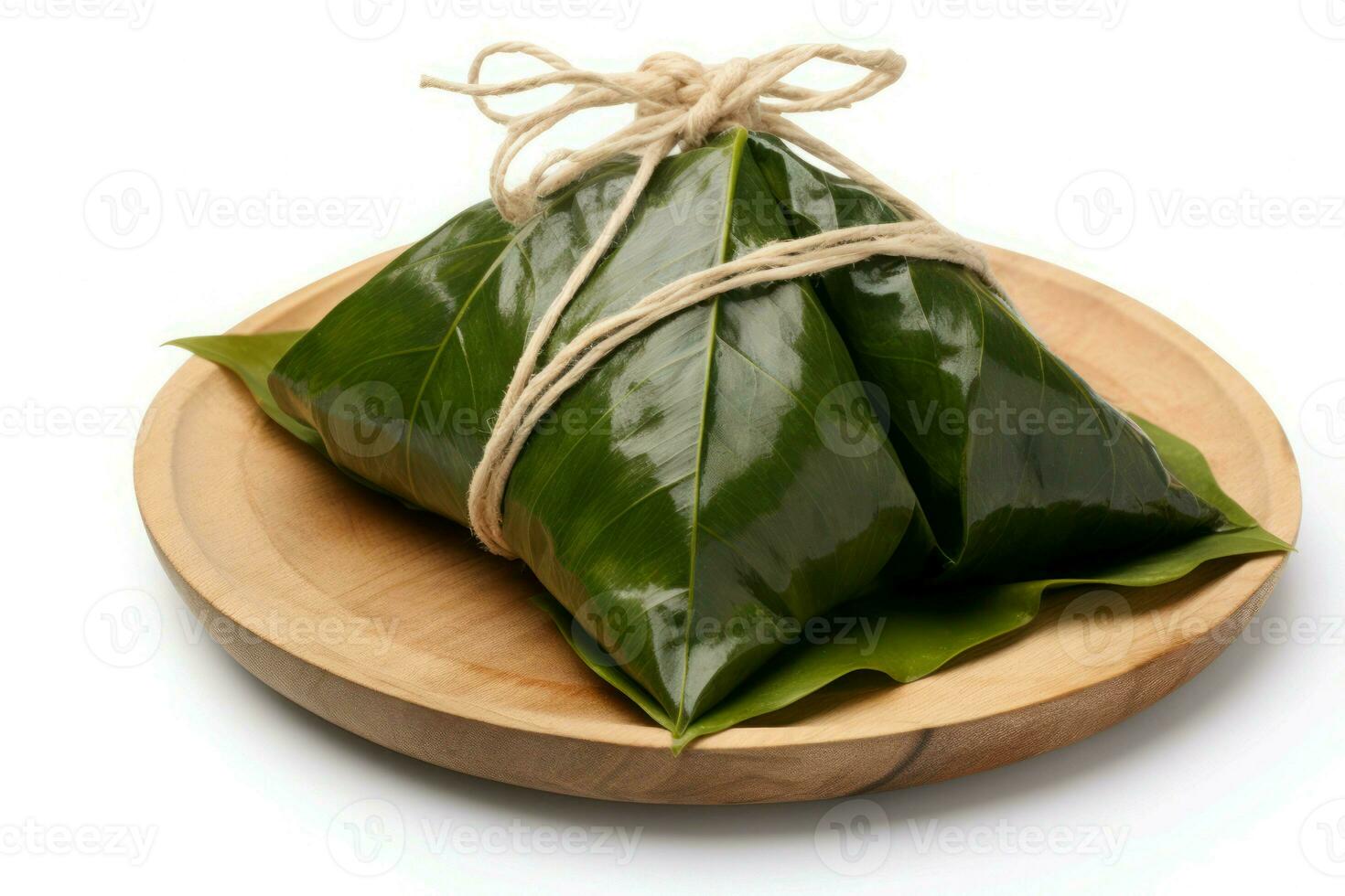 Grün Zongzi eingewickelt mit Seil. generieren ai foto