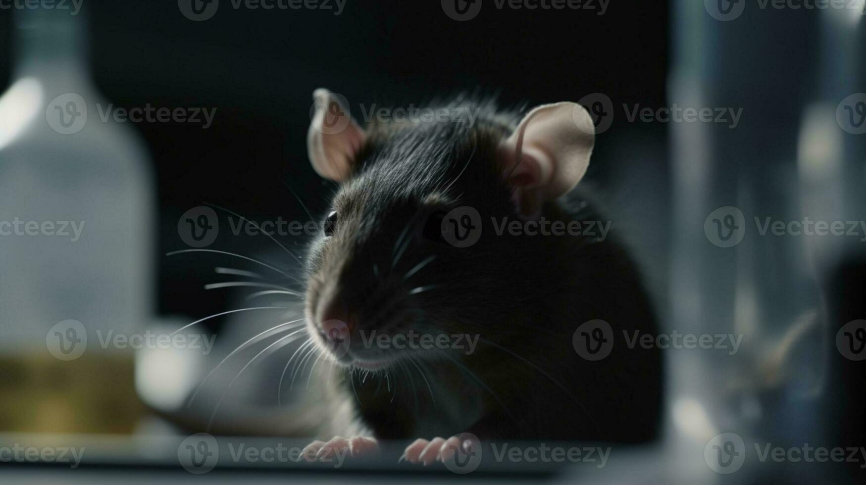 neugierig Ratte Sein studiert im Labor ai generiert foto