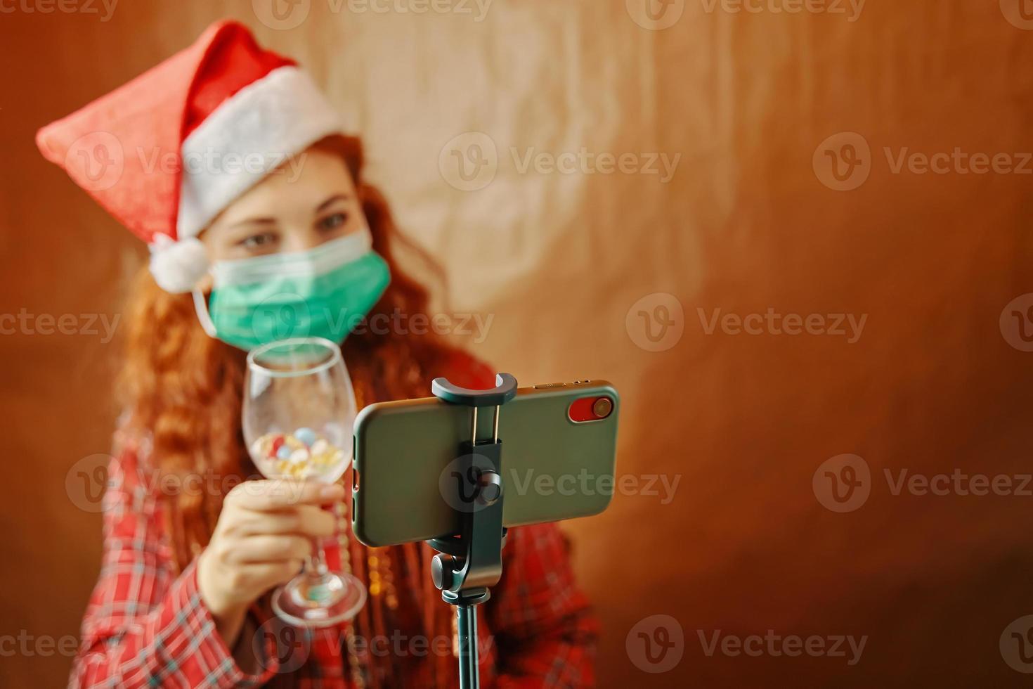 Videoanruf zu Weihnachten. foto