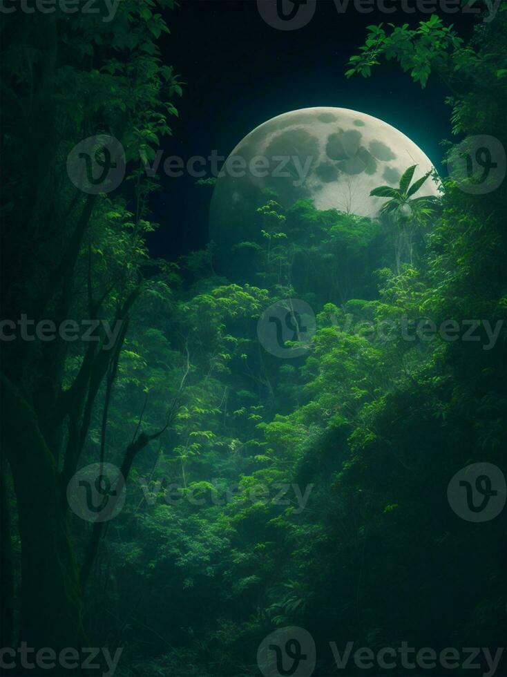 Mond im Urwald foto