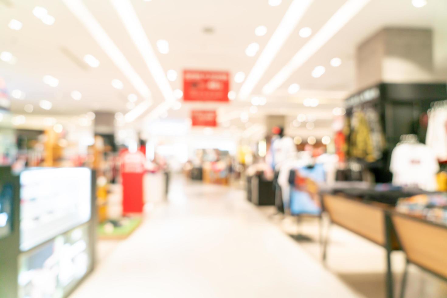 abstrakter Unschärfe-Shop und Einzelhandelsgeschäft im Einkaufszentrum für Hintergrund foto