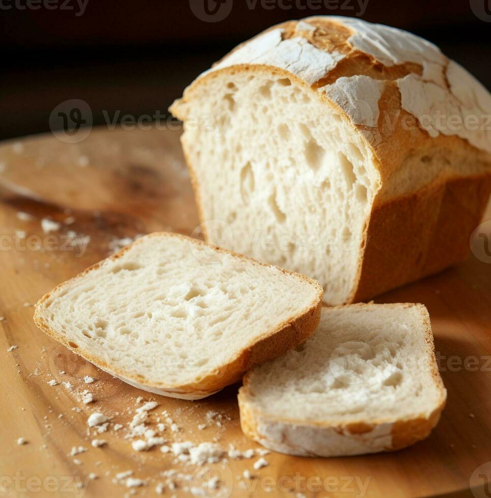 ein Nahansicht von ein Laib von brot, Welt Essen Tag Bilder foto