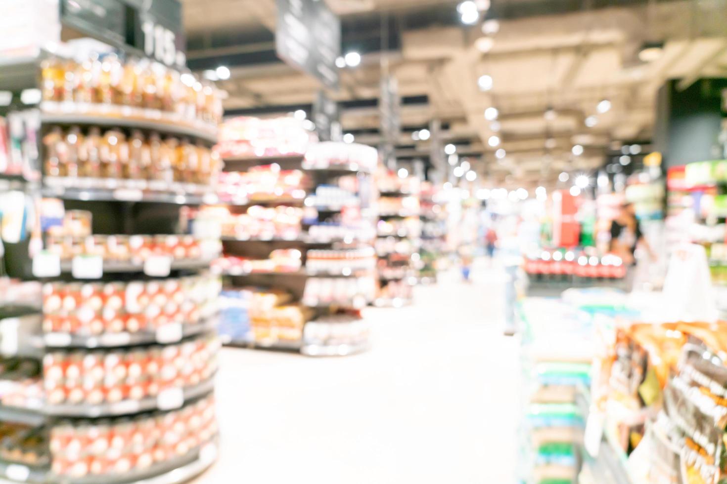 abstrakte Unschärfe und defokussierter Supermarkt für den Hintergrund foto