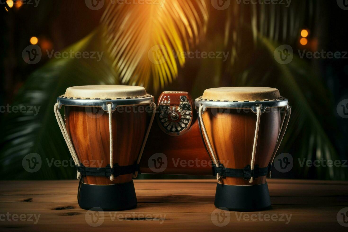 Bongo Schlagzeug Ausrüstung Hintergrund. generieren ai foto