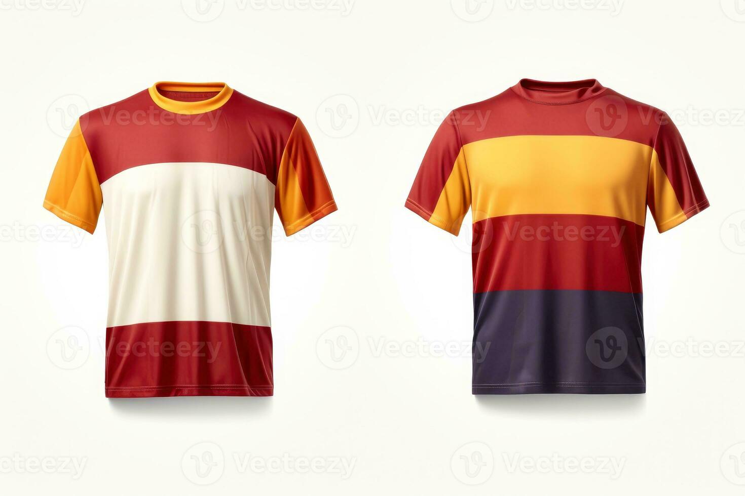 Attrappe, Lehrmodell, Simulation Sport Fußball Mannschaft Uniformen mehrere Farben Shirt, generativ ai Illustration foto