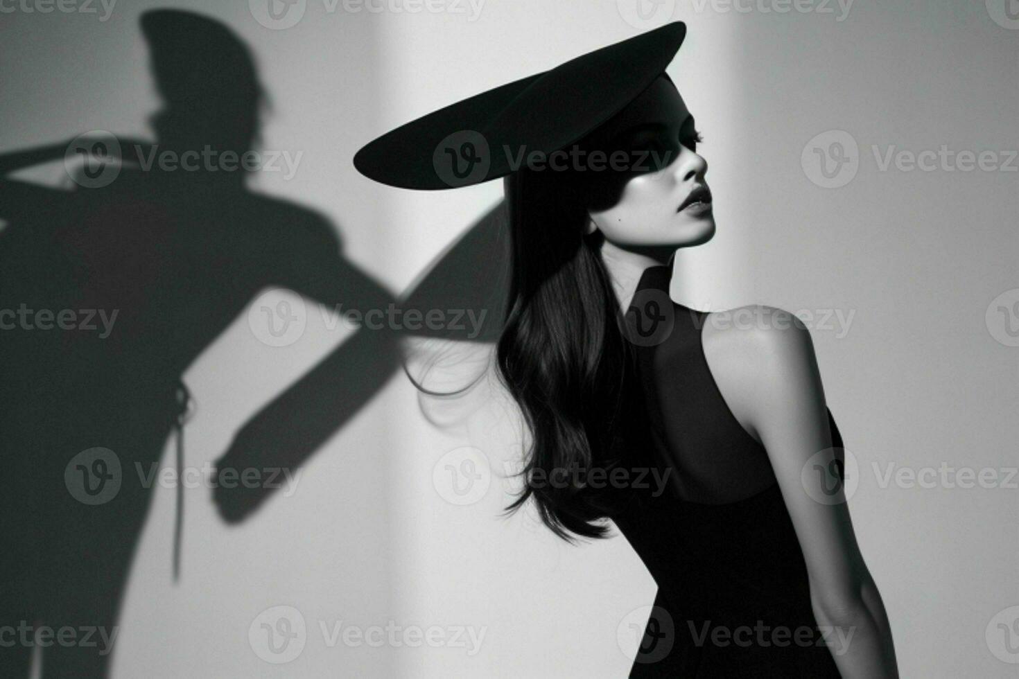 Mode Modell- Frau mit schwer Schatten. Profi Foto