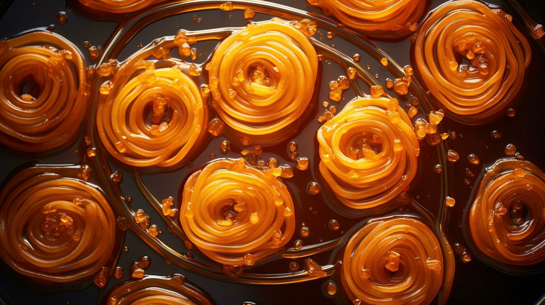 generativ ai, Jalebi, imarti, imarati, Paneer Jalebi oder Zulbia, indisch Süss Lebensmittel. foto