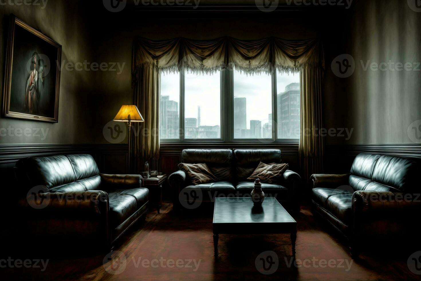ein Leben Zimmer mit zwei Liegen und ein Kaffee Tisch. ai generiert foto