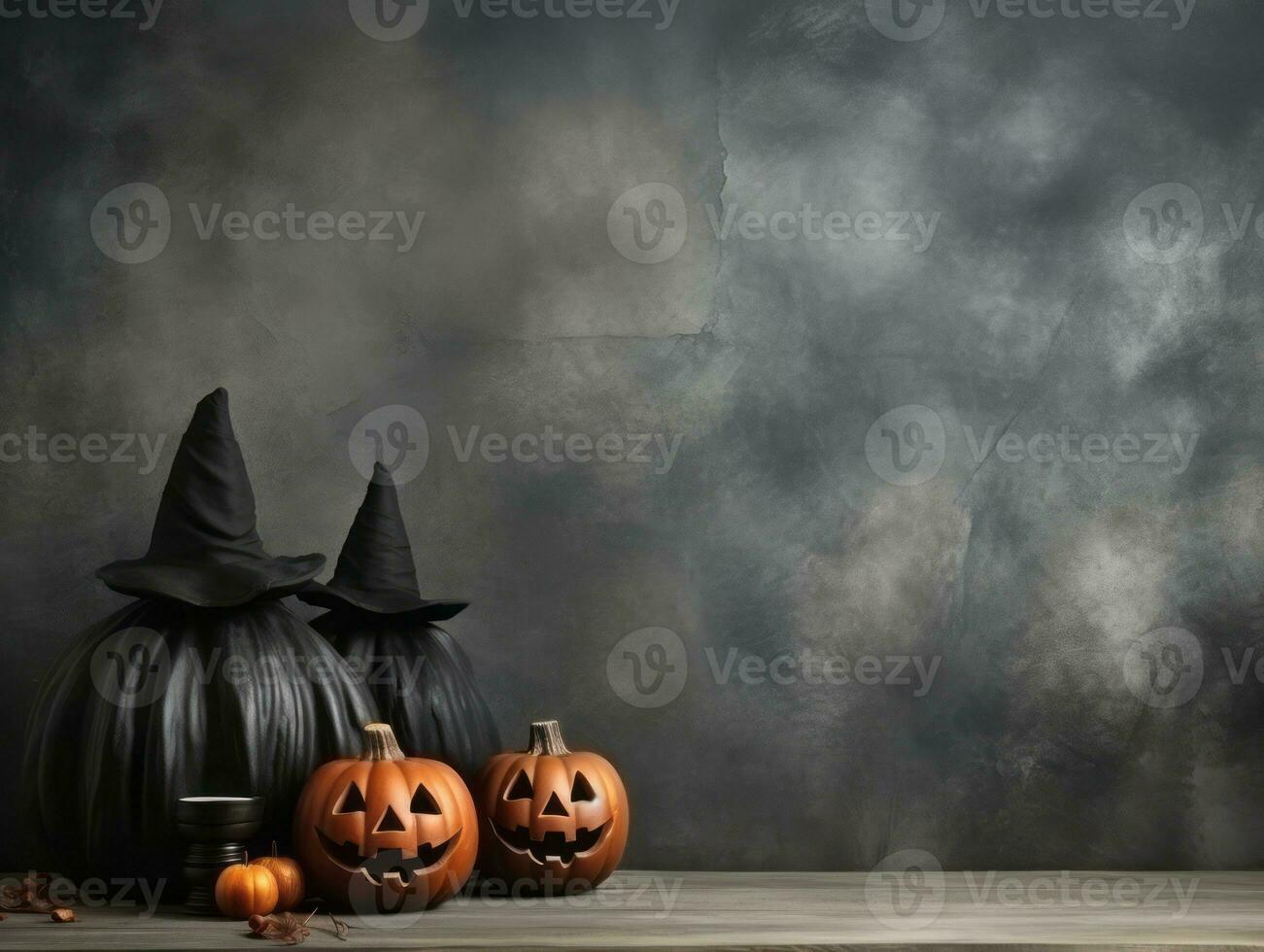 Halloween Komposition mit Kopieren Raum ai generativ foto