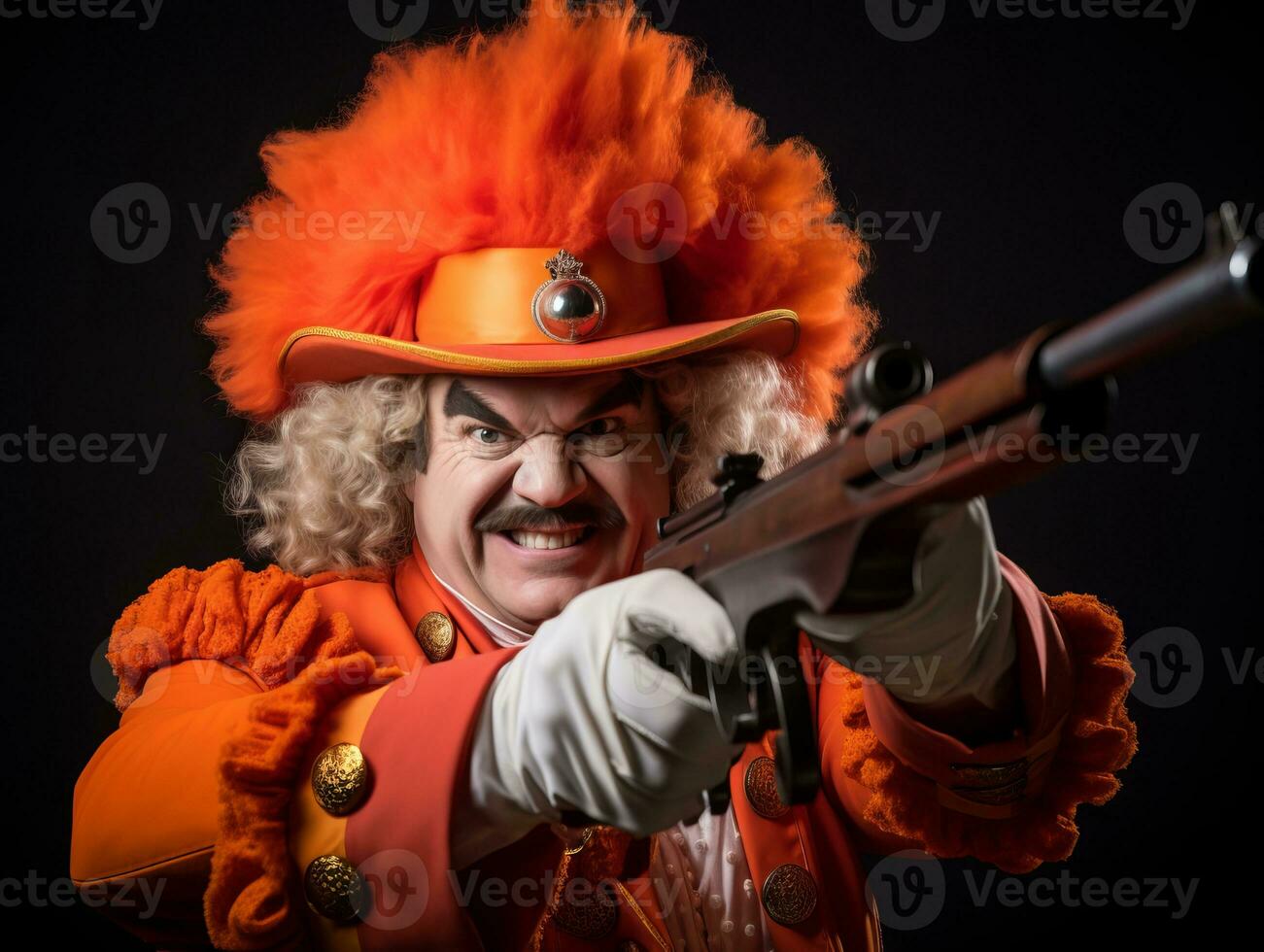 Mann im ein Halloween Kostüm mit ein spielerisch Pose ai generativ foto