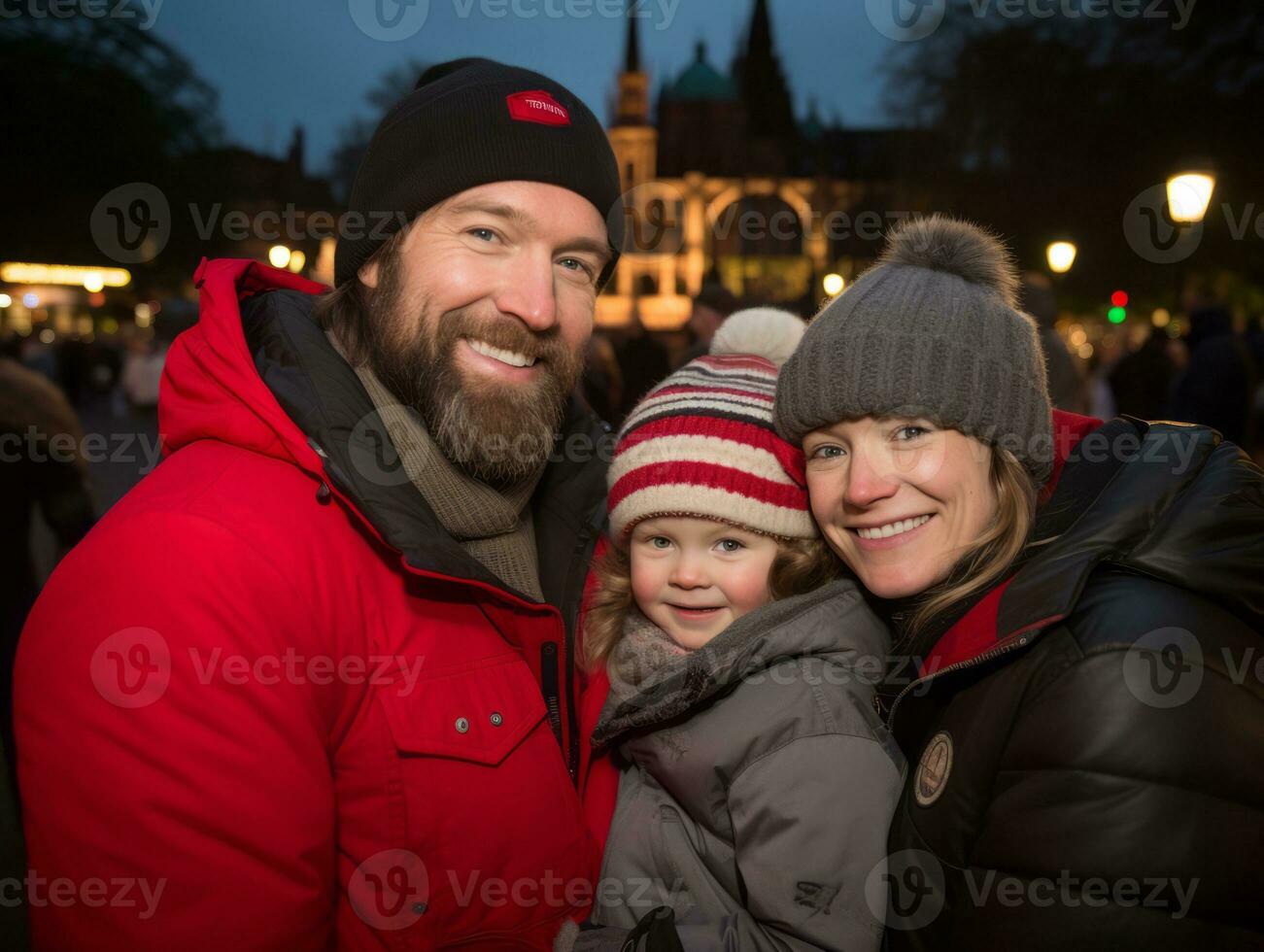 das Familie genießt feiern Weihnachten Vorabend zusammen ai generativ foto