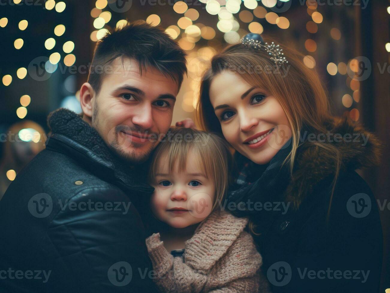 das Familie genießt feiern Weihnachten Vorabend zusammen ai generativ foto