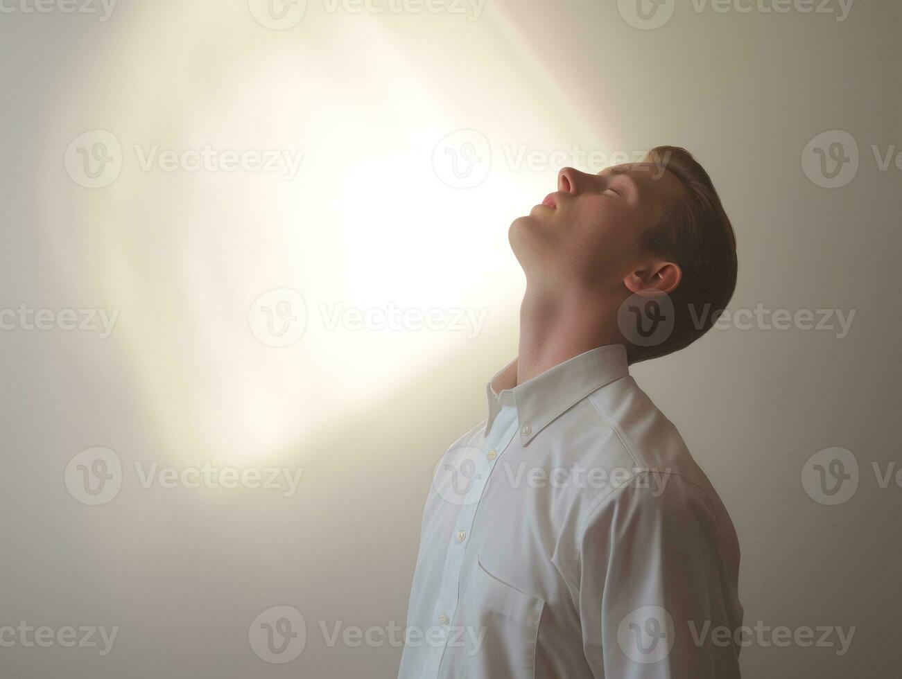 jung gut aussehend Mann emotional Gesten auf solide Hintergrund ai generativ foto