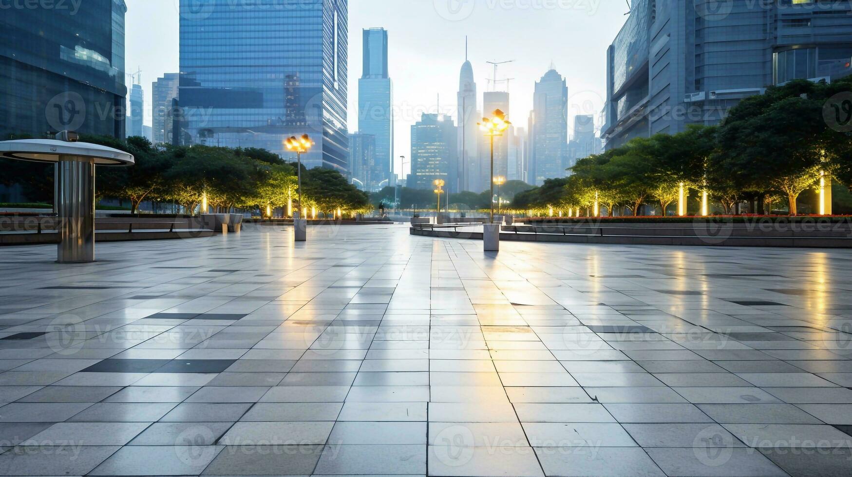 leeren Platz mit modern Stadtbild im Shanghai, China. generativ ai foto