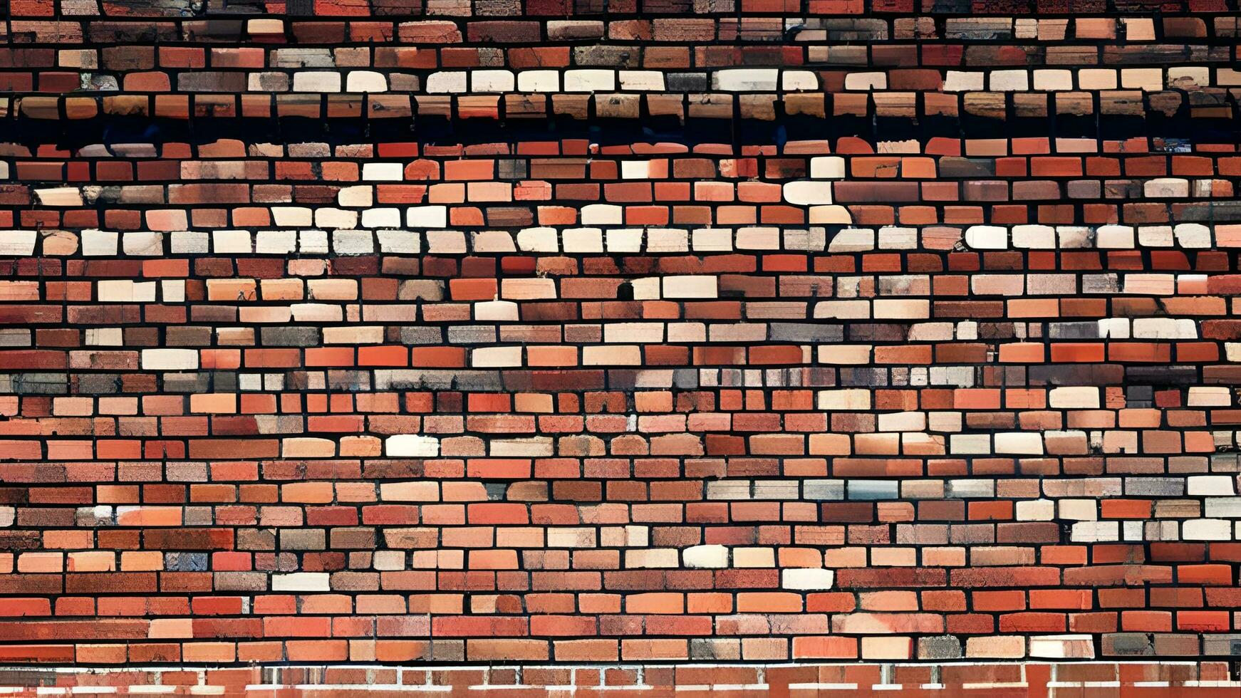 alt und Neu Backstein Mauer Hintergrund mit ai generiert foto