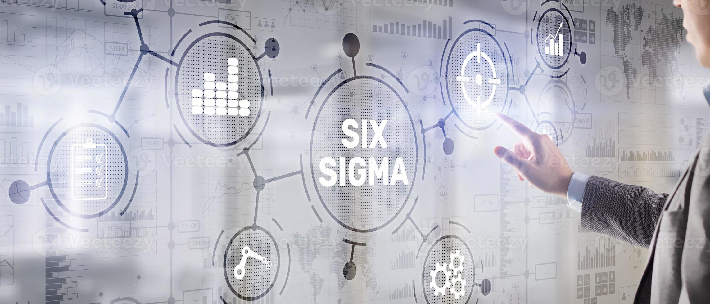 Six Sigma. Managementkonzept zur Verbesserung der Arbeitsqualität einer Organisation oder einer separaten Einheit. foto