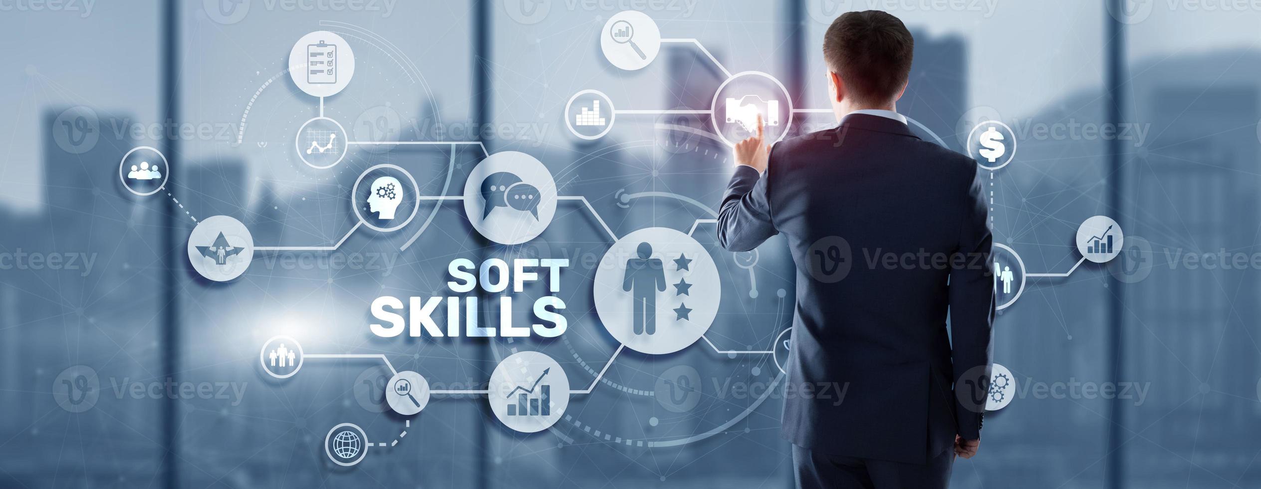 Finanzkonzept über Soft Skills Teamgeist Kommunikation Durchsetzungsvermögen foto