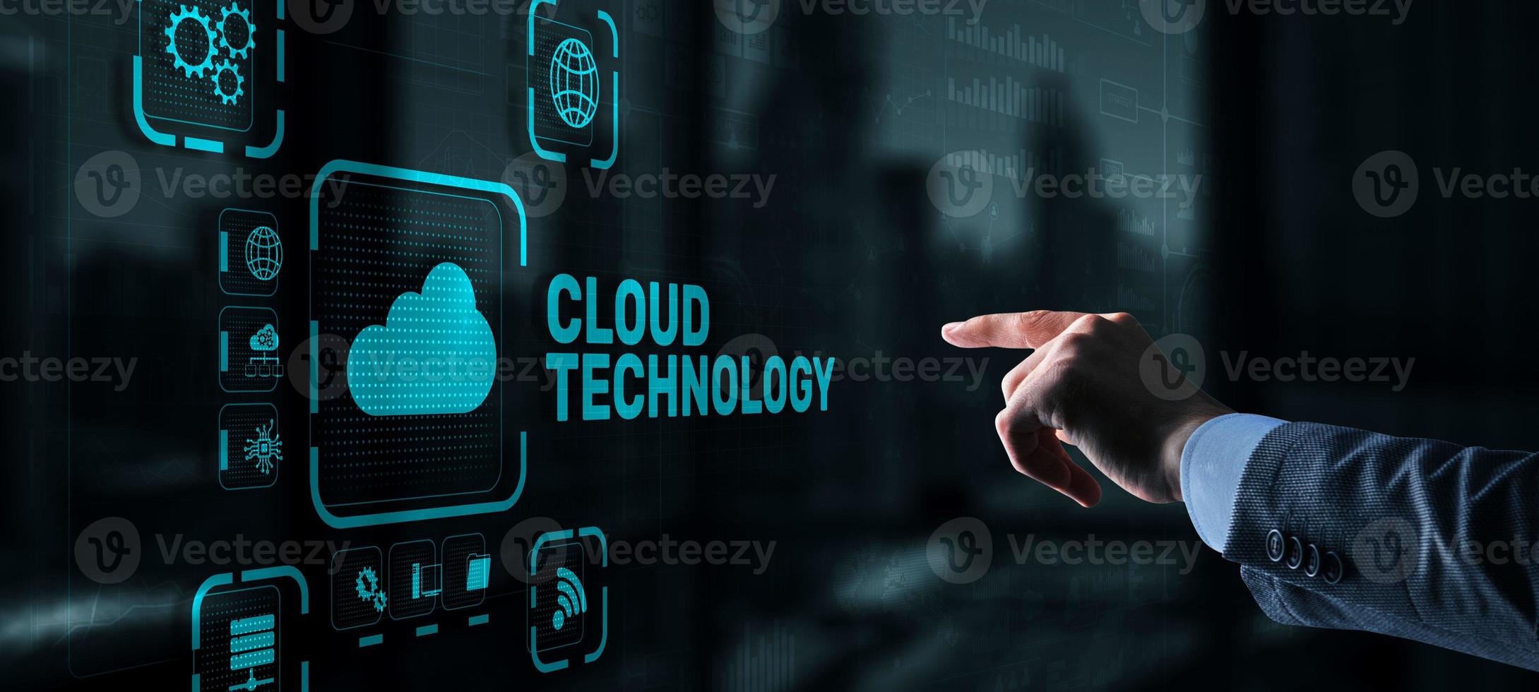 Cloud-Technologie. Netzwerk- und Internet-Service-Konzept foto