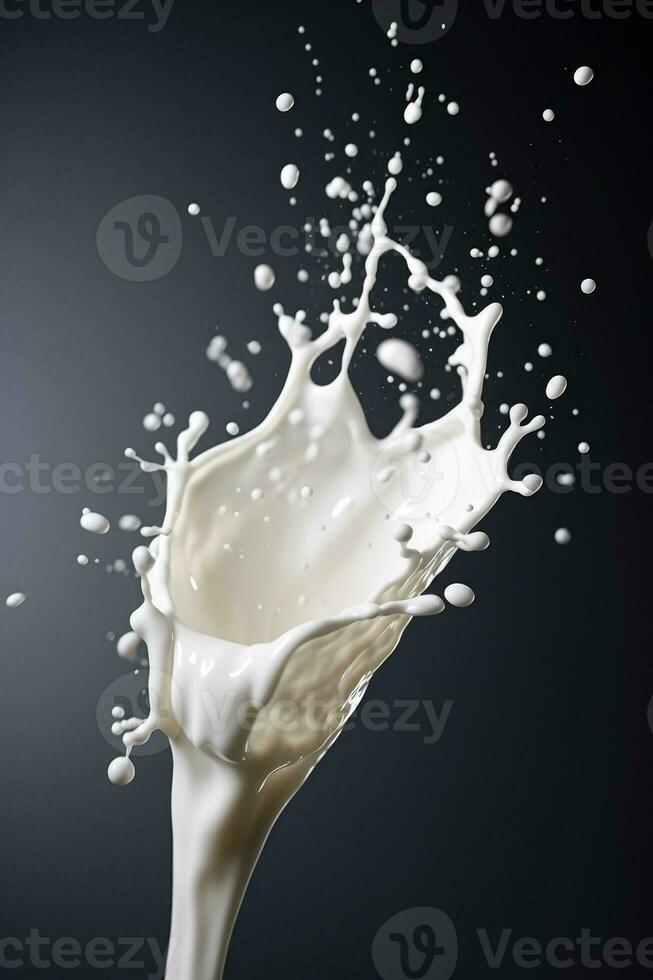dynamisch hoch Geschwindigkeit Milch Spritzen Fotografie Hintergrund mit leeren Raum zum Text foto