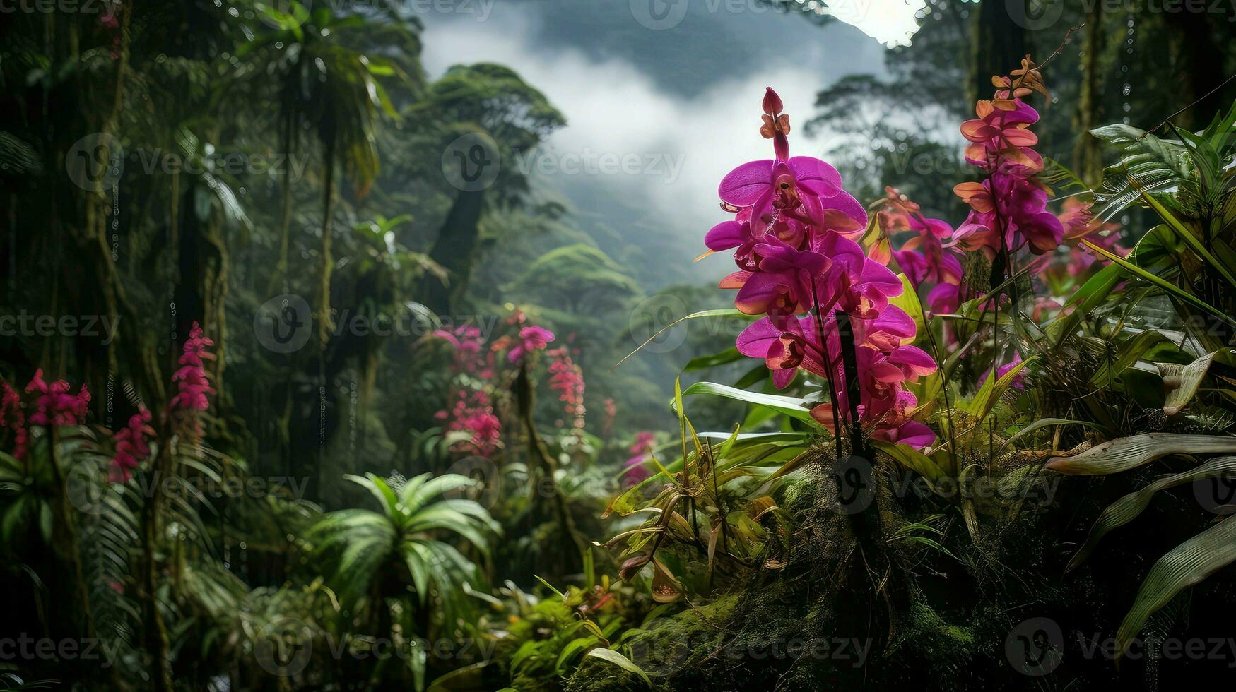 Landschaft ecuadorianisch Wolke Wald ai generiert foto