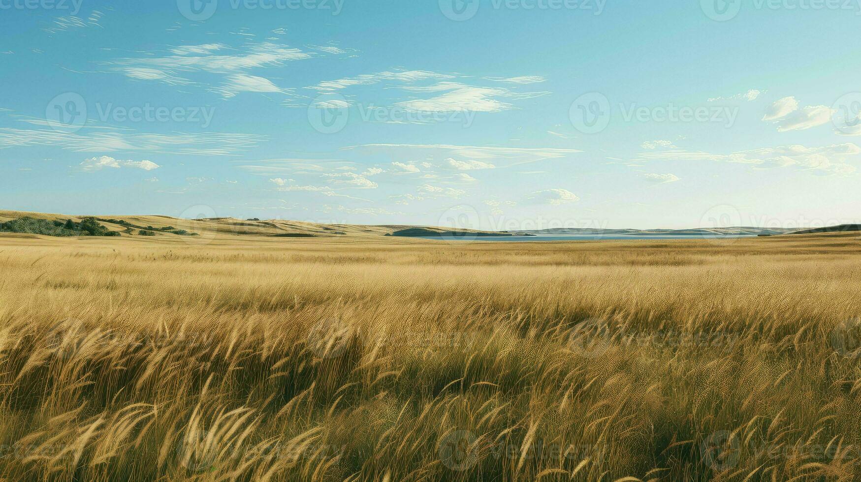 Natur Mittlerer Westen hohes Gras Prärie ai generiert foto