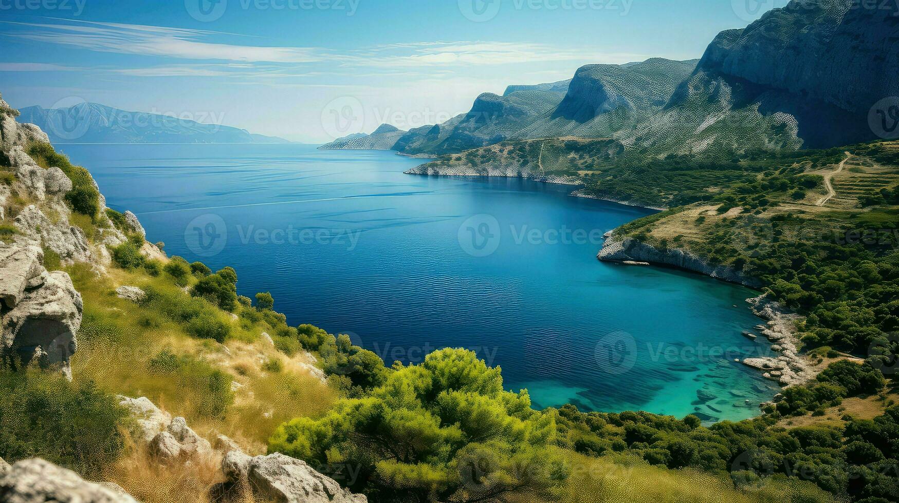 Tourismus Dalmatiner Küste Landschaft ai generiert foto