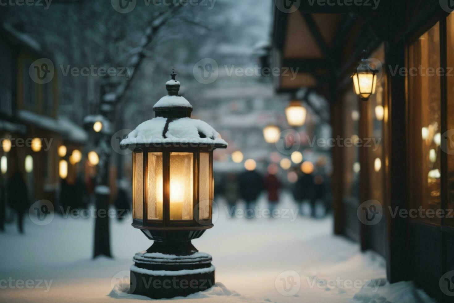 Winter Laterne. ai generiert foto
