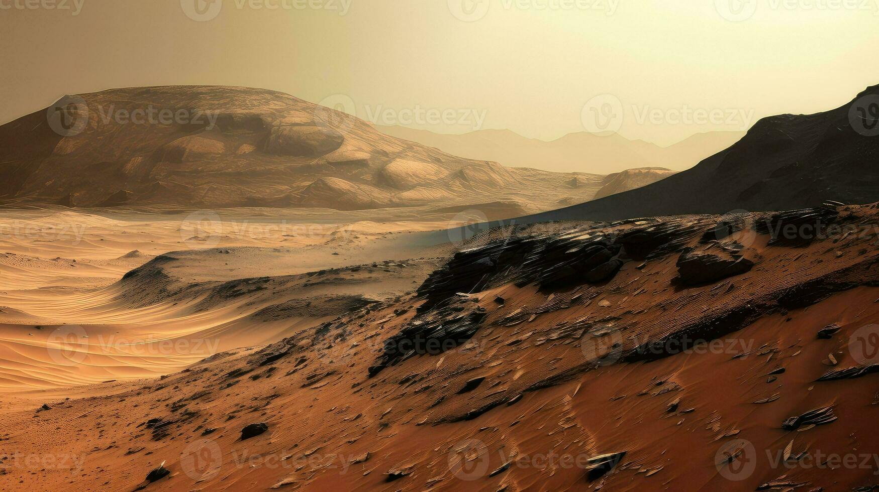 Wissenschaft Mars Planet Landschaft ai generiert foto