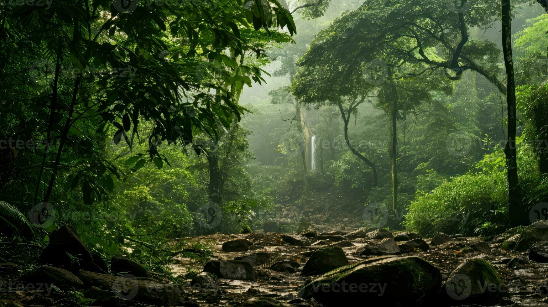 Mode Sierra leonesisch Urwald ai generiert foto