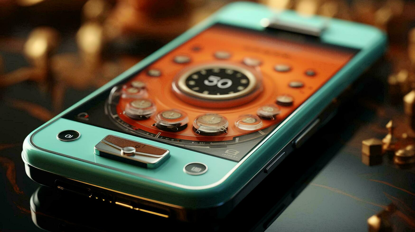 retro alt Jahrgang Handy, Mobiltelefon Zelle Telefon Druckknopf von das 90er Jahre 2000er foto