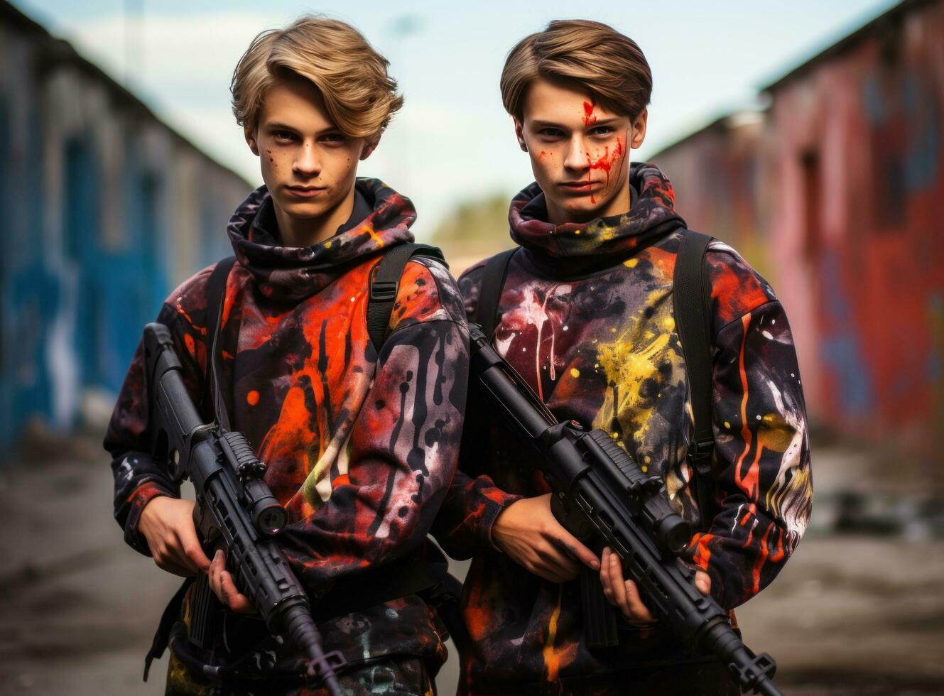 Menschen spielen Paintball foto