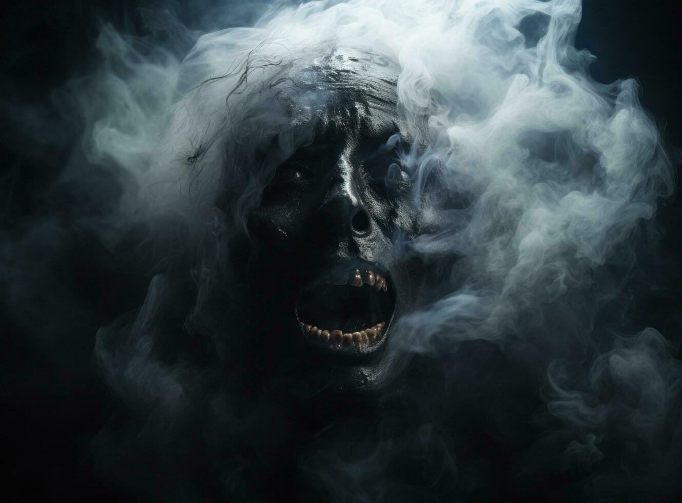 unheimlich Zombie auf dunkel Hintergrund foto