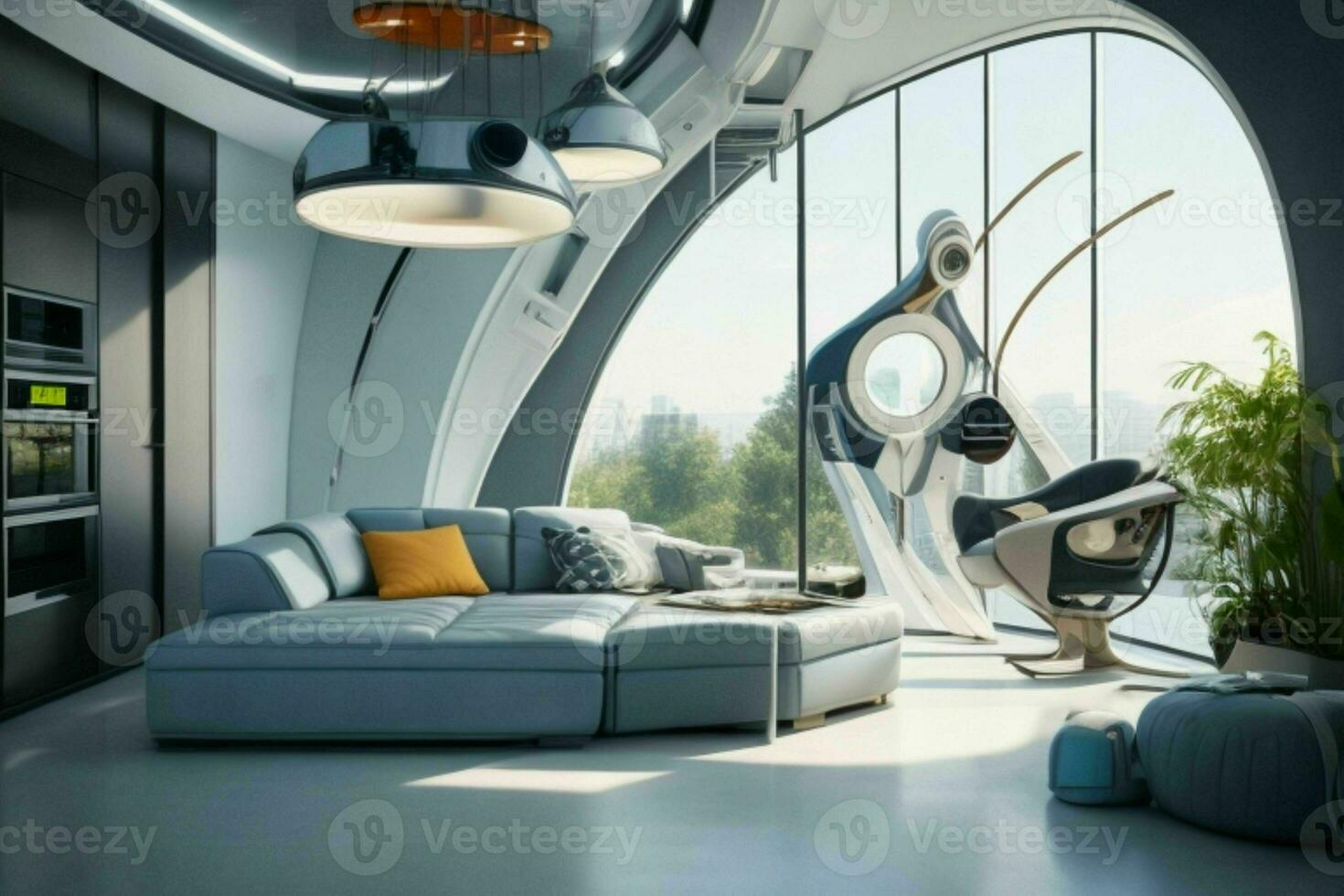 Leben Zimmer im modisch Futurismus Stil. Profi Foto