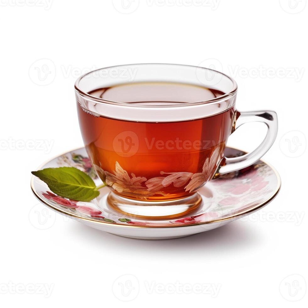 Tasse von Tee auf Weiß Hintergrund. generativ ai foto