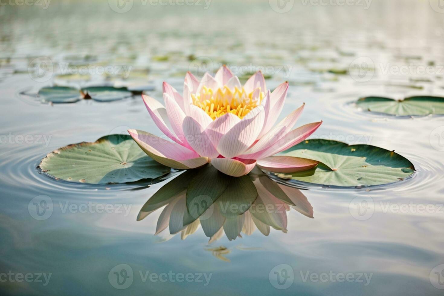 Zen Blume Lotus im Wasser. ai generiert foto