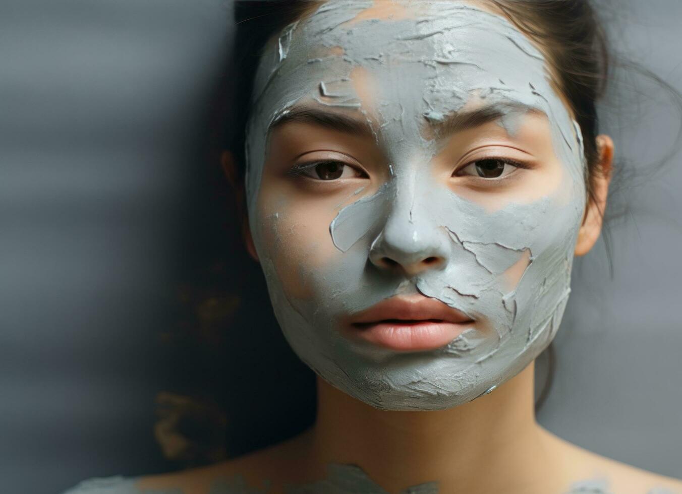 ein schön asiatisch Frau mit ein Gesicht Maske foto