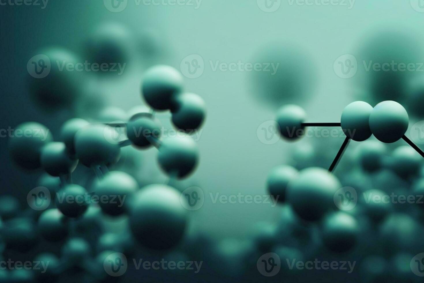 3d Illustration von Molekül Modell. Wissenschaft Hintergrund Witz. ai generiert foto