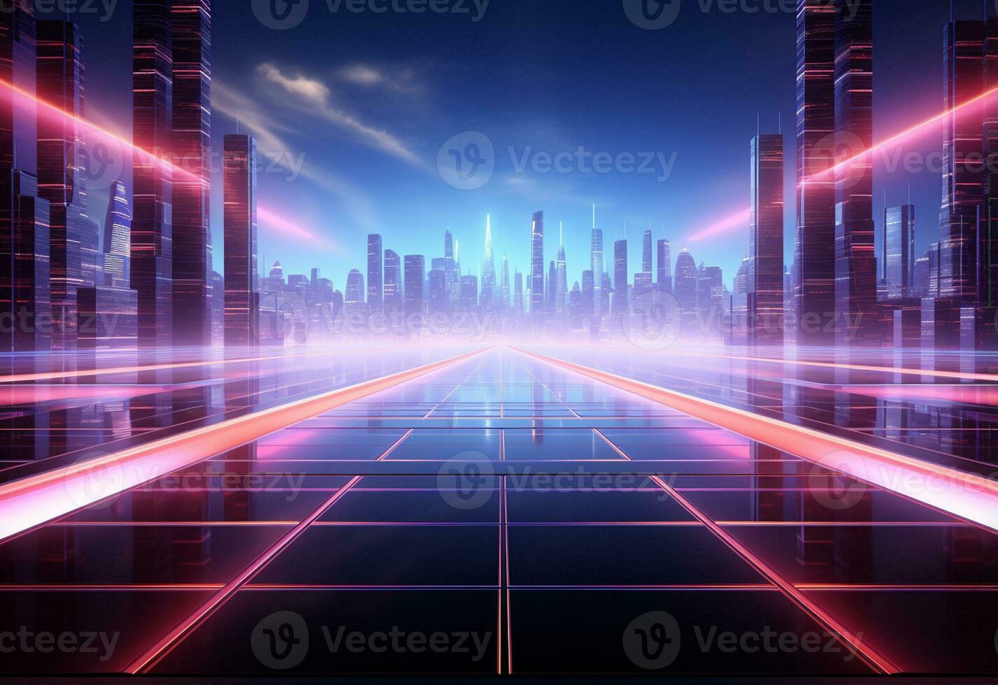 Neon- beleuchtet futuristisch Hintergrund realistisch Bild, Ultra hd, hoch Design sehr detailliert foto