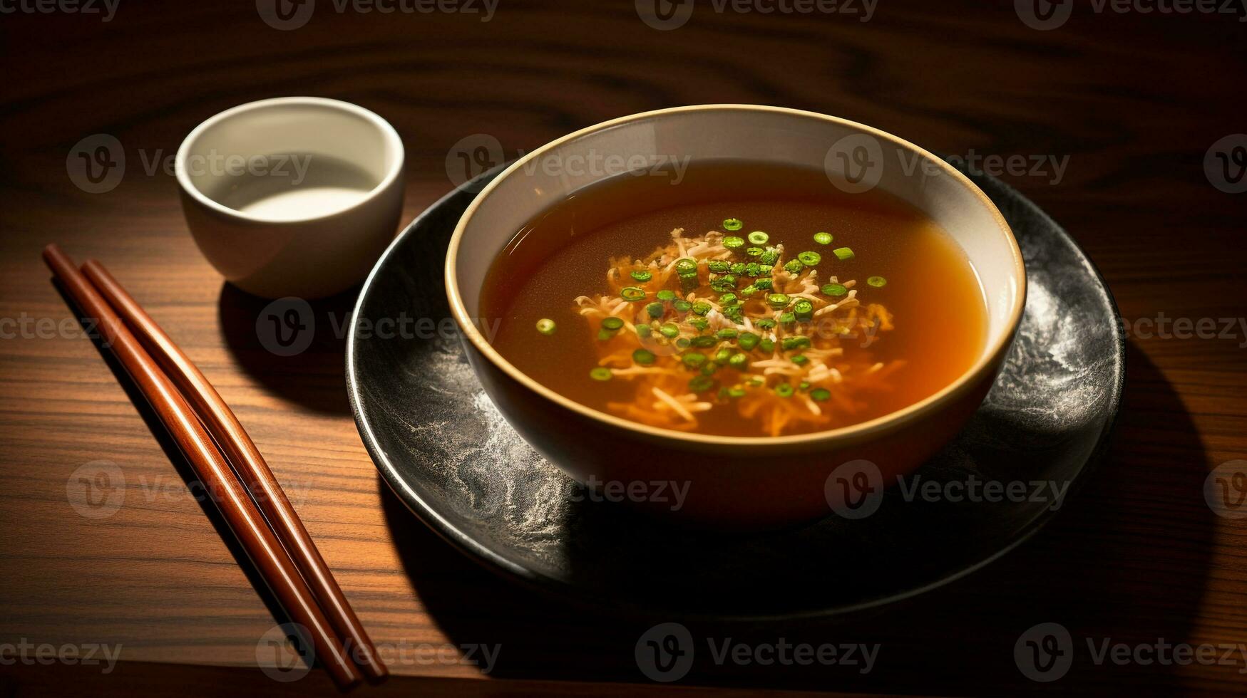 Foto von Miso Suppe wie ein Gericht im ein hochwertig Restaurant. generativ ai