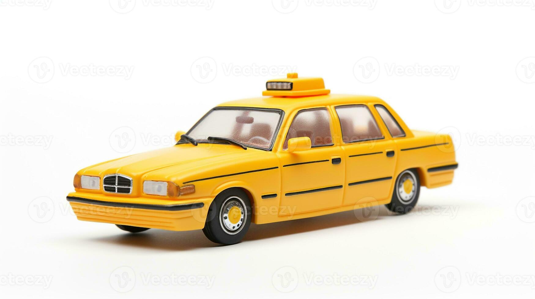 Anzeigen ein 3d Miniatur Taxi. generativ ai foto