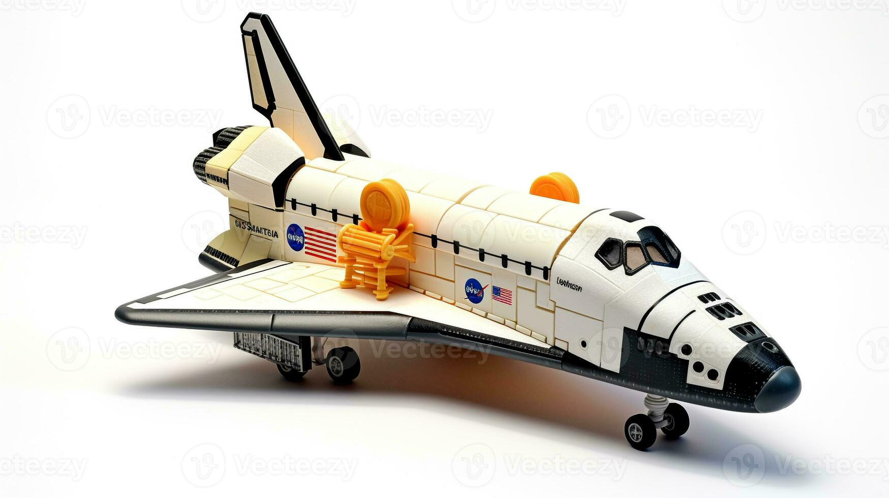 Anzeigen ein 3d Miniatur Raum Shuttle Herausforderer. generativ ai foto