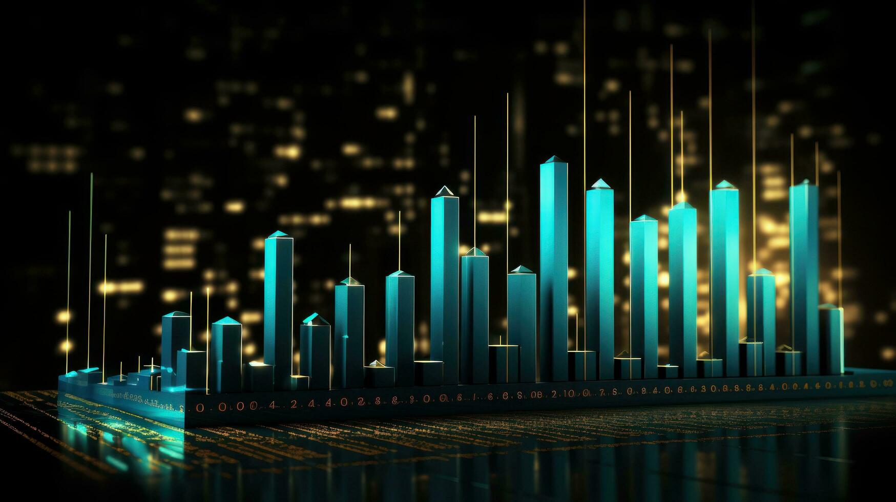 finanziell Wachstum Graph zeigen nach oben Trend im Profite foto