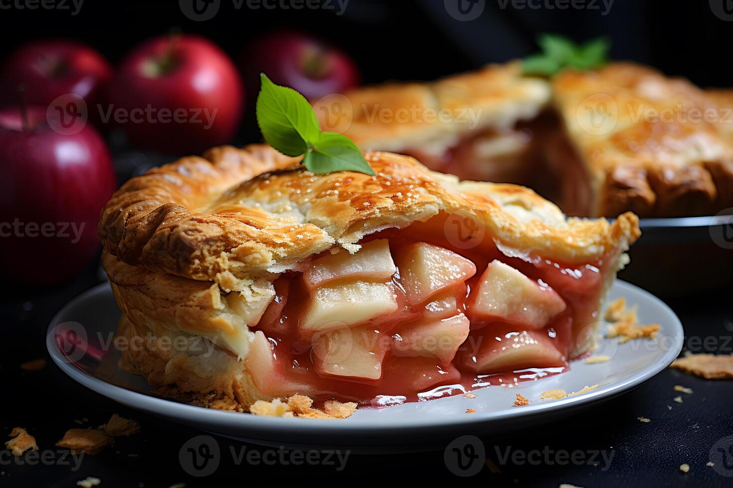 hausgemacht Apfel Kuchen ai generativ foto