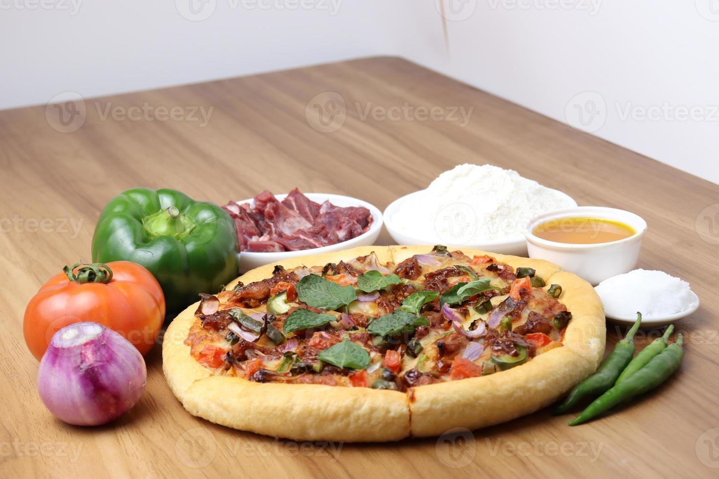 leckere Pizza-Nahaufnahme für Pizza-Tag foto