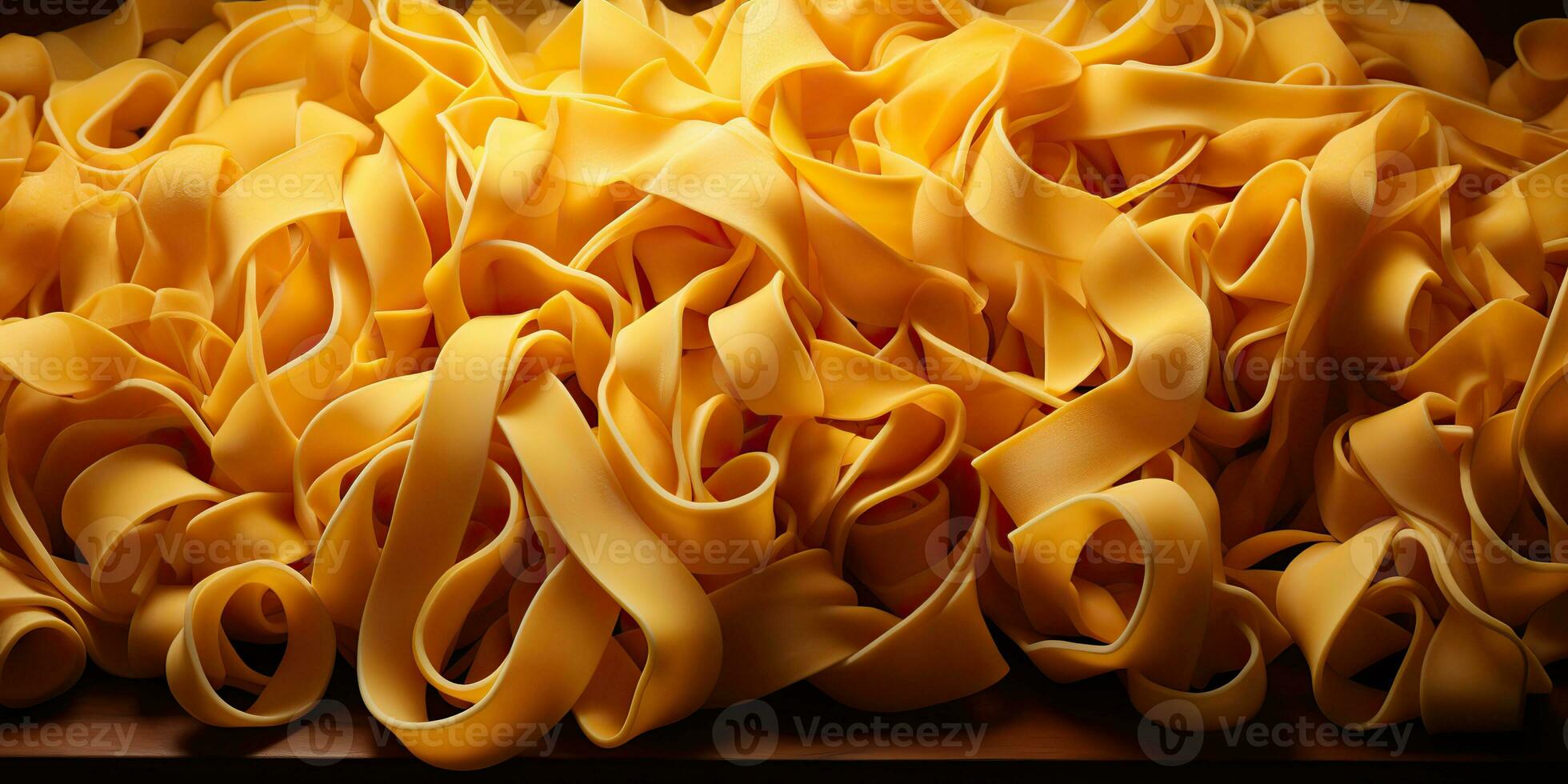 ai generiert. ai generativ. hausgemacht klassisch Italienisch Spaghetti Pasta Tagliatelle Nudel oben Aussicht abstrakt Essen Hintergrund. Grafik Kunst foto