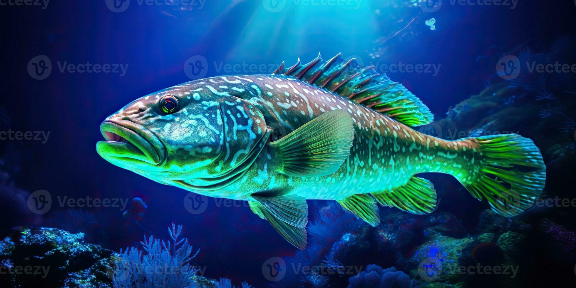 ai generiert. ai generativ. realistisch Foto Illustration von atlantisch Kabeljau Fisch. Angeln unter Wasser wild nautisch Welt. Grafik Kunst